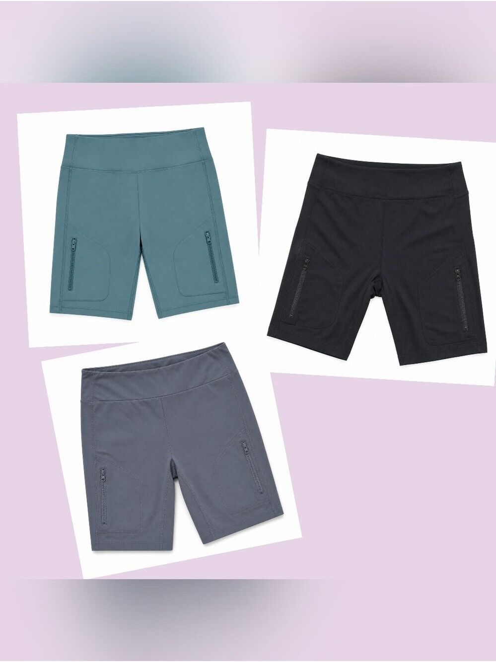 Zella Lot of 3 Yoga Shorts Women's Large Gray Black Olive